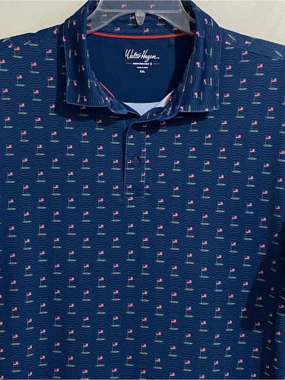 Walter Hagen Performance 11 Men's Polo Shirt in Blue Size XXL Like New